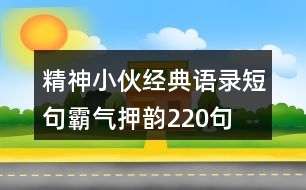 精神小伙經(jīng)典語錄短句霸氣、押韻220句