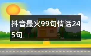 抖音最火99句情話245句