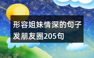 形容姐妹情深的句子發(fā)朋友圈205句