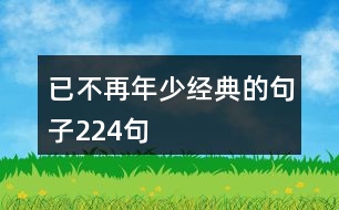 已不再年少經(jīng)典的句子224句