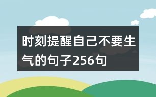 時(shí)刻提醒自己不要生氣的句子256句