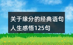 關(guān)于緣分的經(jīng)典語句人生感悟125句