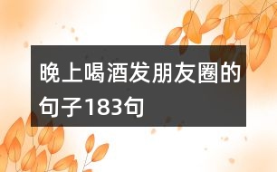 晚上喝酒發(fā)朋友圈的句子183句