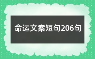 命運(yùn)文案短句206句