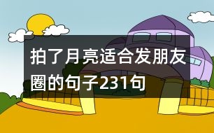 拍了月亮適合發(fā)朋友圈的句子231句