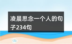 凌晨思念一個人的句子234句