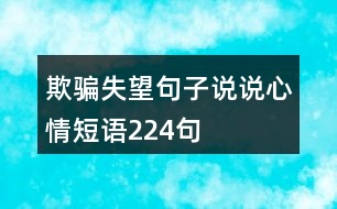 欺騙失望句子說(shuō)說(shuō)心情短語(yǔ)224句