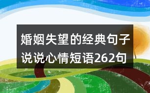 婚姻失望的經(jīng)典句子說說心情短語262句