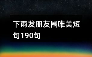 下雨發(fā)朋友圈唯美短句190句