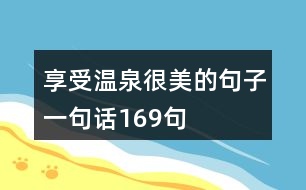 享受溫泉很美的句子一句話(huà)169句