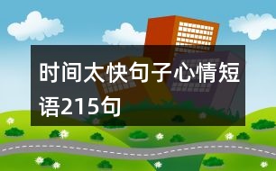 時(shí)間太快句子心情短語(yǔ)215句