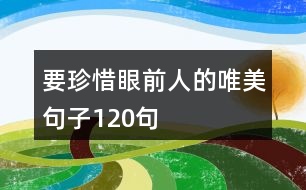 要珍惜眼前人的唯美句子120句