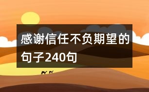 感謝信任不負(fù)期望的句子240句