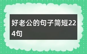 好老公的句子簡短224句