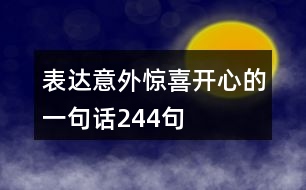 表達(dá)意外驚喜開(kāi)心的一句話244句