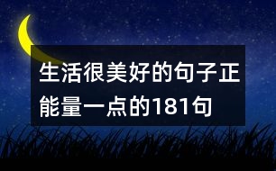 生活很美好的句子,正能量一點(diǎn)的181句