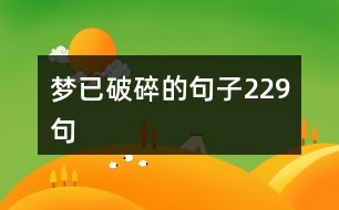 夢已破碎的句子229句