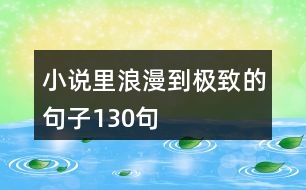 小說(shuō)里浪漫到極致的句子130句