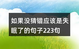 如果沒猜錯應(yīng)該是失眠了的句子223句