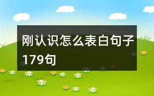 剛認(rèn)識(shí)怎么表白句子179句