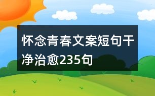 懷念青春文案短句干凈治愈235句