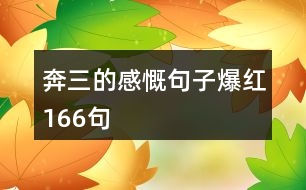 奔三的感慨句子爆紅166句