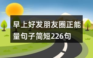 早上好發(fā)朋友圈正能量句子簡短226句