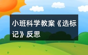 小班科學(xué)教案《選標記》反思