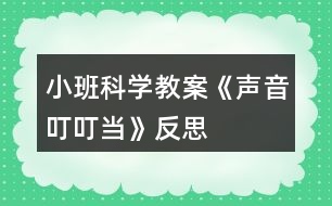 小班科學教案《聲音叮叮當》反思