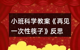 小班科學(xué)教案《再見一次性筷子》反思