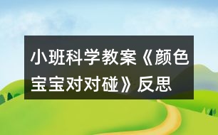 小班科學教案《顏色寶寶對對碰》反思