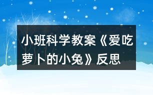 小班科學(xué)教案《愛(ài)吃蘿卜的小兔》反思