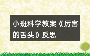 小班科學(xué)教案《厲害的舌頭》反思