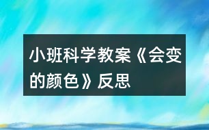 小班科學(xué)教案《會變的顏色》反思