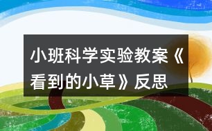 小班科學(xué)實驗教案《看到的小草》反思