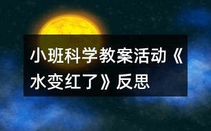 小班科學教案活動《水變紅了》反思