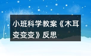 小班科學教案《木耳變變變》反思