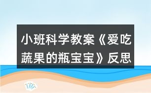 小班科學(xué)教案《愛吃蔬果的瓶寶寶》反思