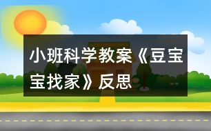 小班科學教案《豆寶寶找家》反思