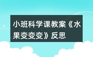 小班科學(xué)課教案《水果變變變》反思