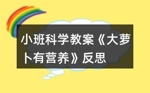 小班科學(xué)教案《大蘿卜有營(yíng)養(yǎng)》反思