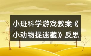 小班科學(xué)游戲教案《小動(dòng)物捉迷藏》反思