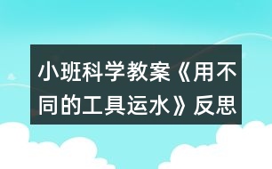 小班科學(xué)教案《用不同的工具運(yùn)水》反思