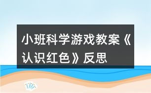 小班科學游戲教案《認識紅色》反思