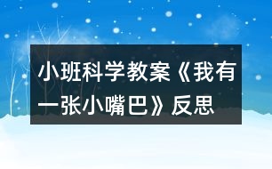 小班科學(xué)教案《我有一張小嘴巴》反思