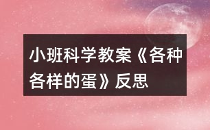 小班科學教案《各種各樣的蛋》反思