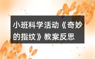 小班科學活動《奇妙的指紋》教案反思