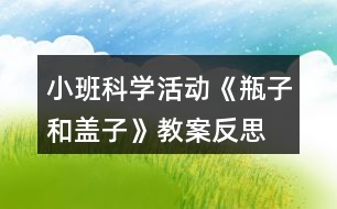 小班科學(xué)活動《瓶子和蓋子》教案反思