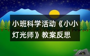 小班科學(xué)活動(dòng)《小小燈光師》教案反思