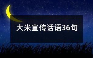 大米宣傳話語(yǔ)36句